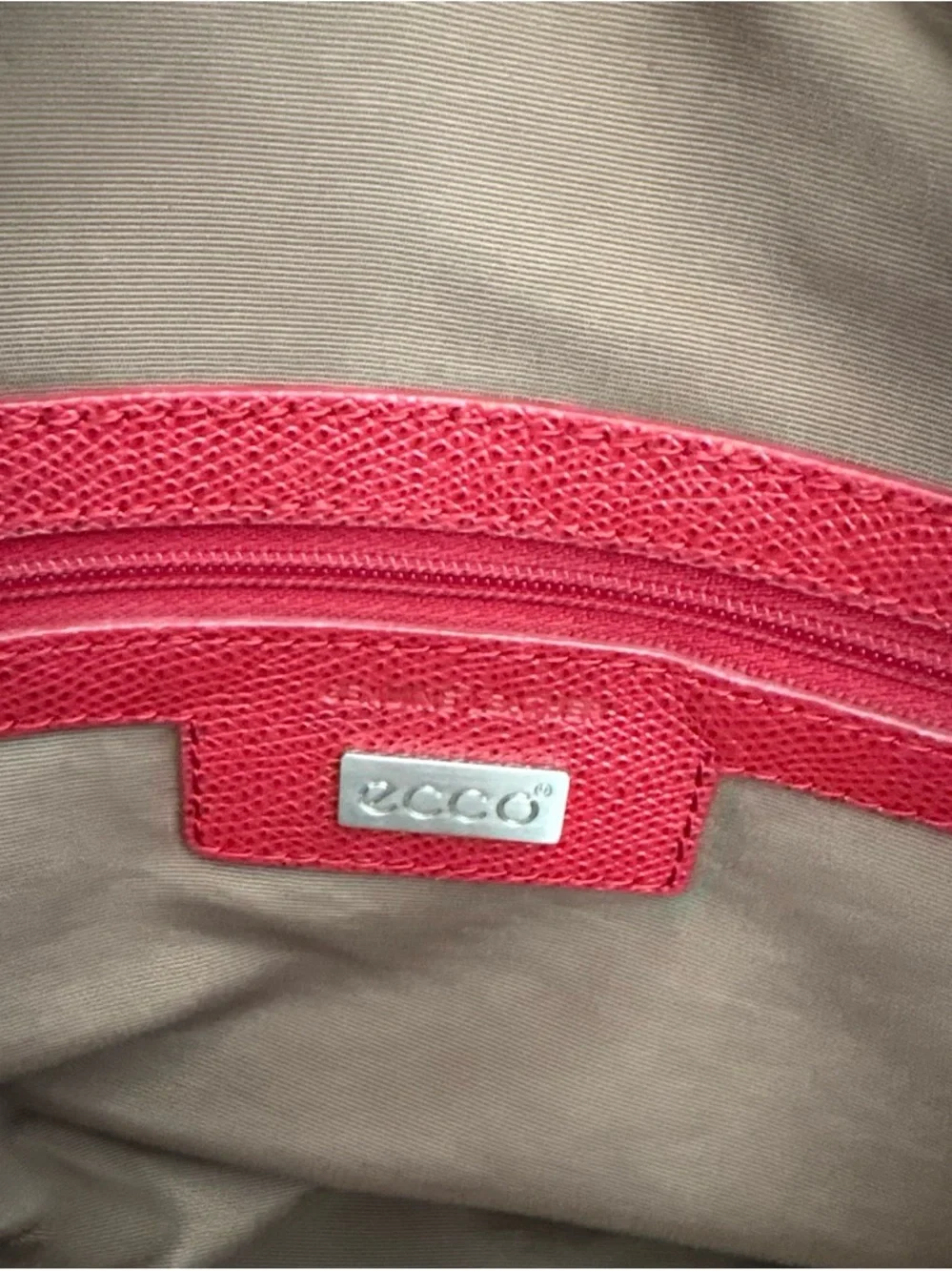 Ecco Genuine Leather Stylish Red Women's Satchel Handbag Large